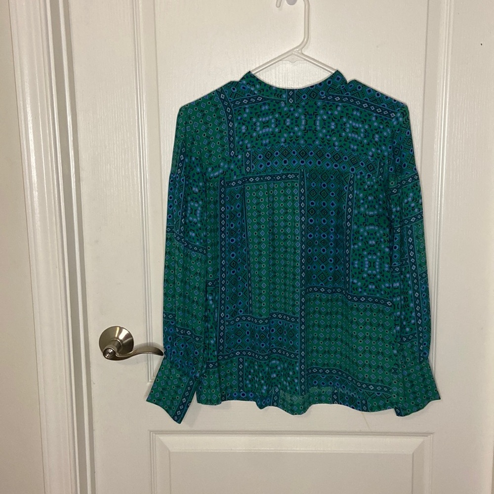 Teal Mockneck blouse